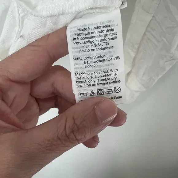 Madewell Button Up Tie Front White Shirt Size XS Classic Casual Coastal Preppy - Picture 6 of 10